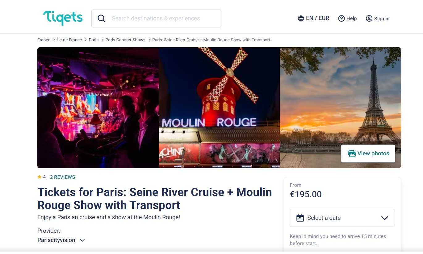 Seine River Cruise with Moulin Rouge Show Tickets